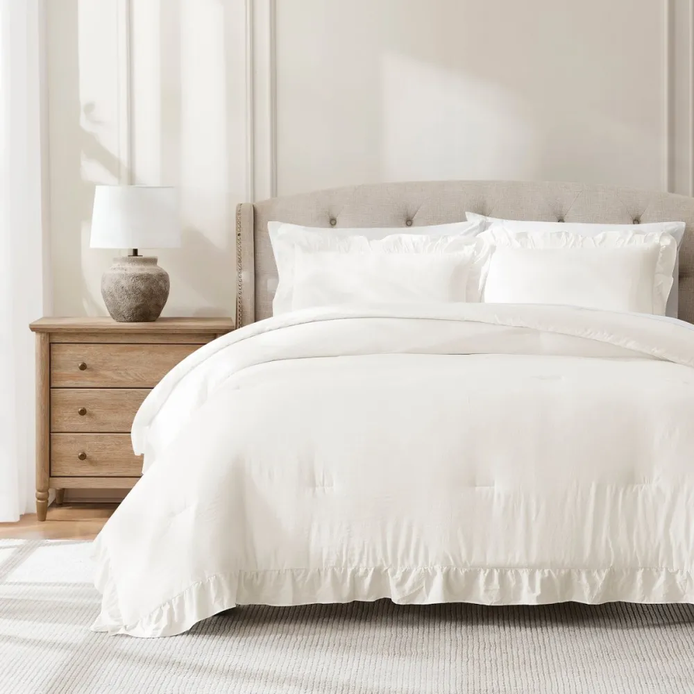 Ruffled Bohemian Comforter Bedding Set