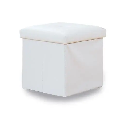 Classic Lidded Fabric Linen Ottoman Laundry Hamper