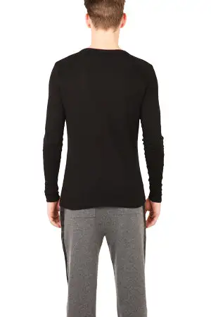 Refined Long Sleeve Crewneck Cotton T-Shirt