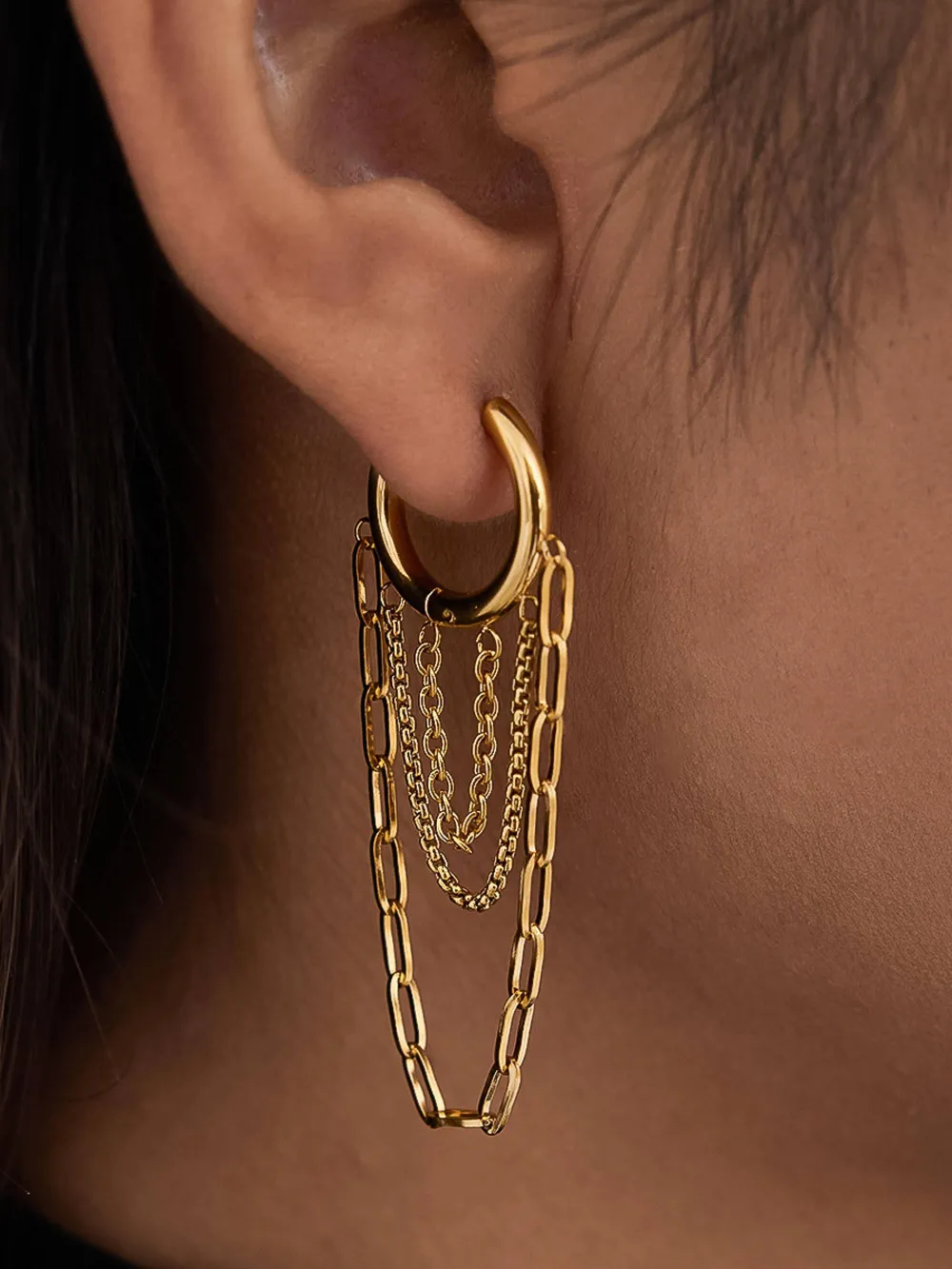 Multi Chain Drop Earrings
