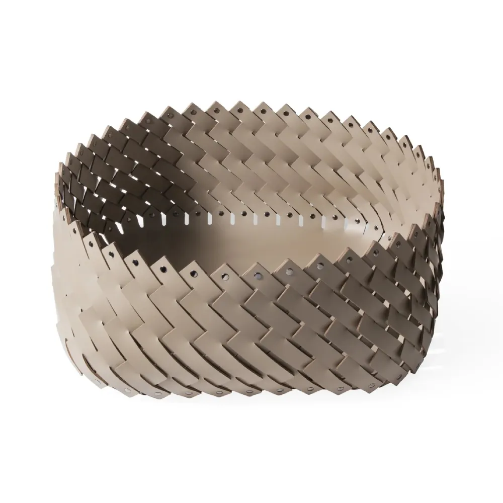 Woven Leather Strips Square Basket