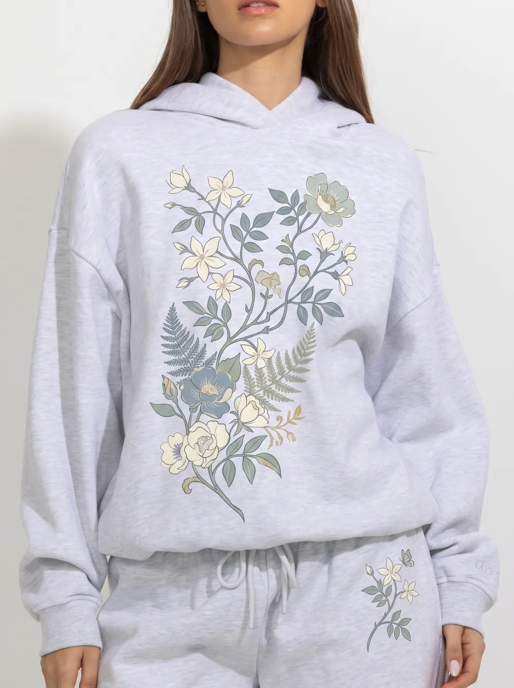 Women's Botanical Nature Lover Floral Fern Printed Hoodie