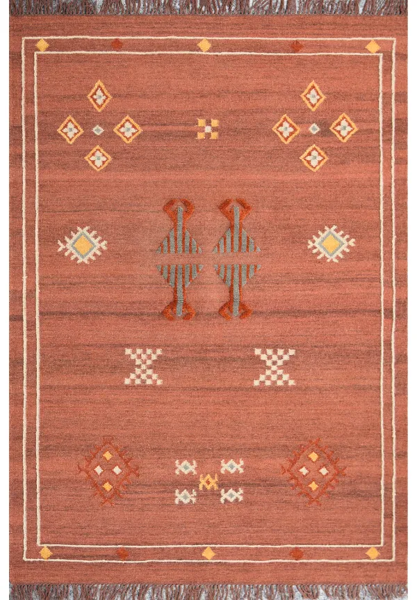 Artisan Flatweave Geometric Floral Wool Runner Rug
