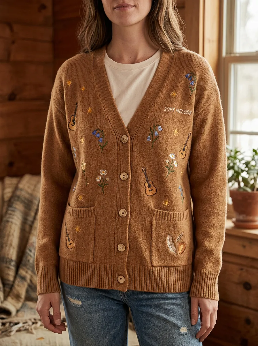 Americana Guitar Country Music Cardigan