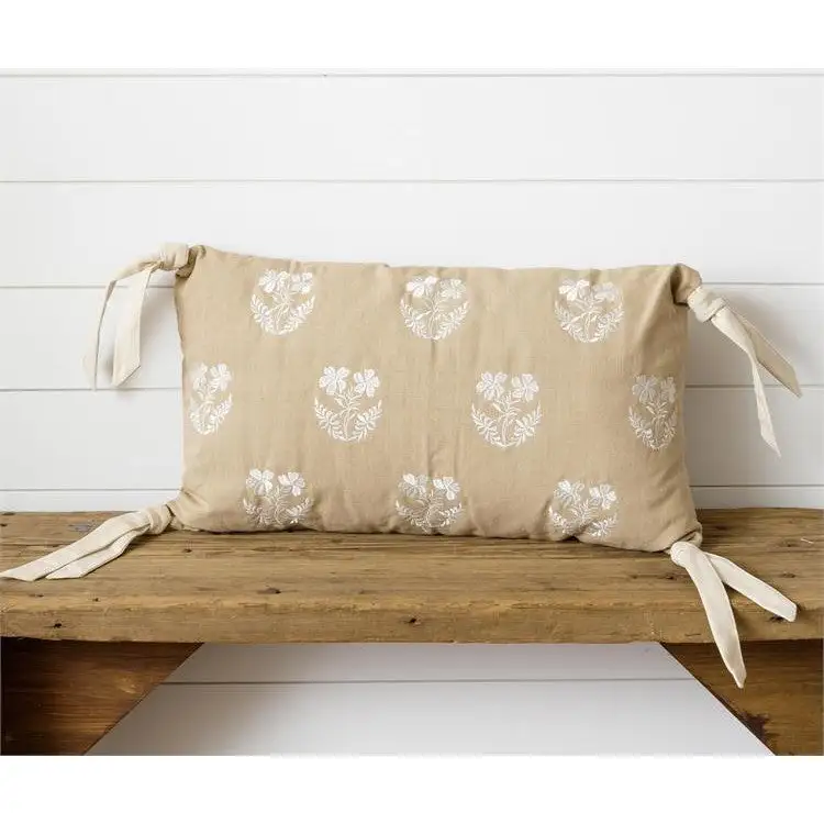 Layered Embroidered Decorative Accent Pillow