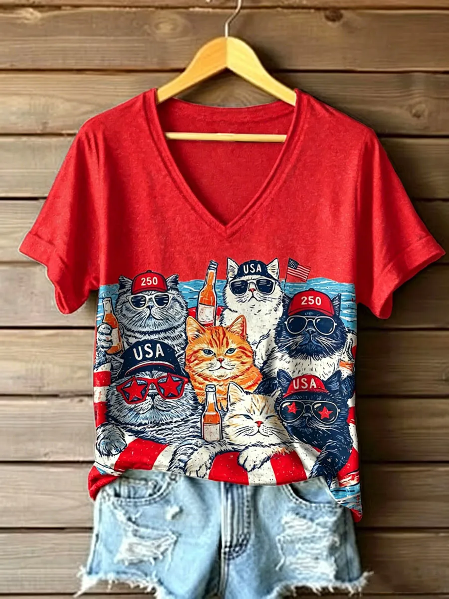 Women's American cat T-Shirt