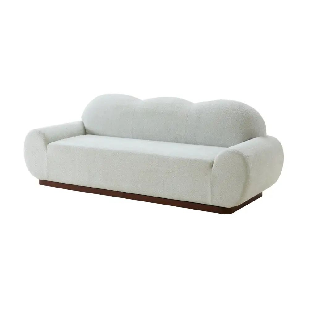 Relaxed Curved Boucle Sofa