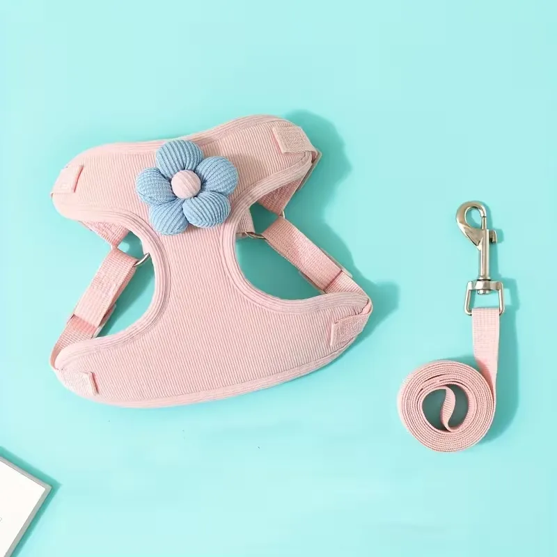 Flower Decor Pet Harness & Leash