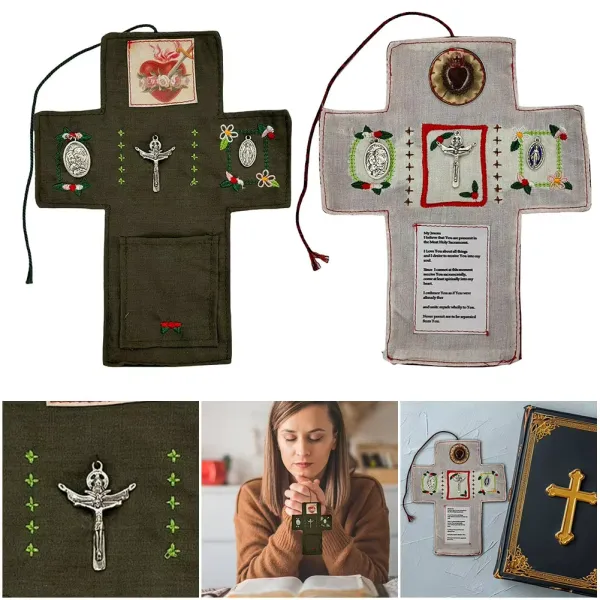 Christian Hand-Stitched Prayer Bag With Embroidery Patterns