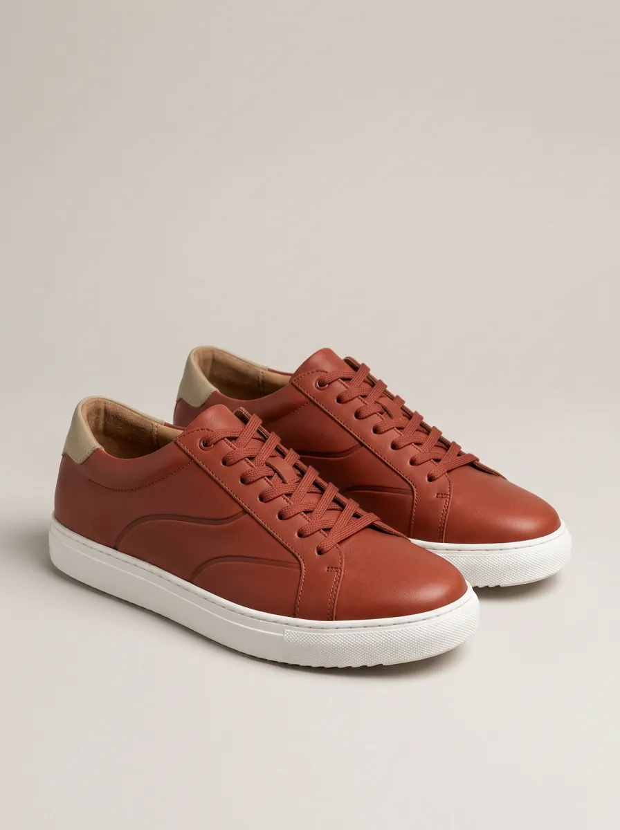 Men's Minimalist Leather Sole Casual Sneakers