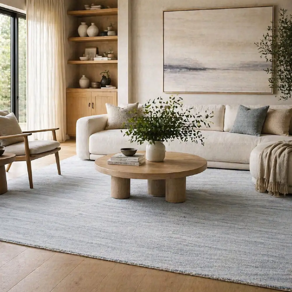 Hand-Knotted Wool Fringed Carpet