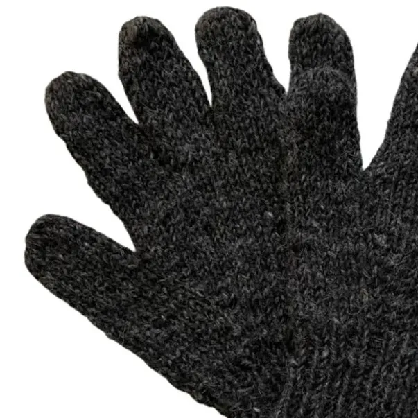 Dark Gray Chunky Knit Winter Gloves
