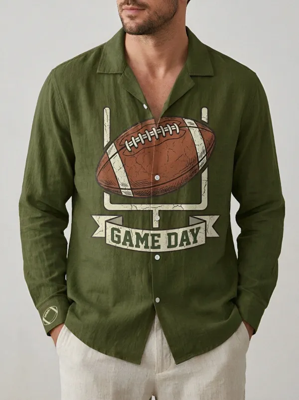 Men's American Football Game Day Goalpost Printed Shirt