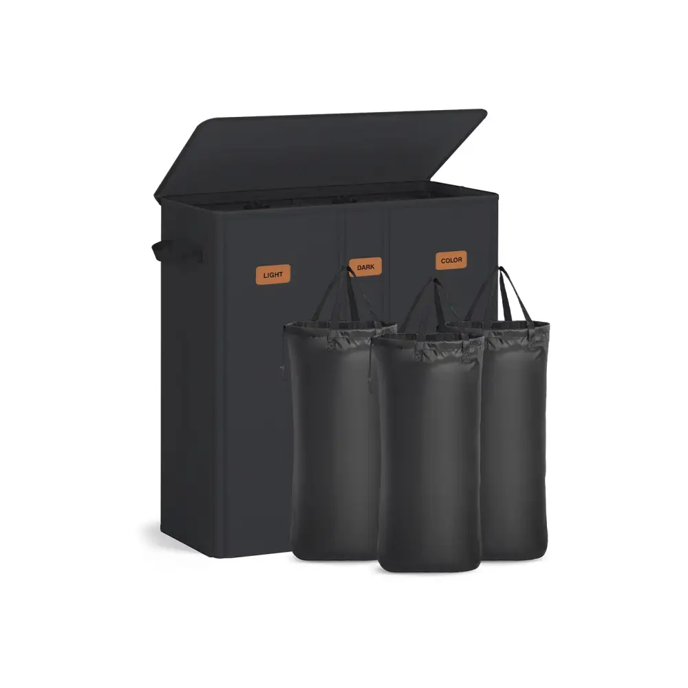 Lidded Divided Laundry Storage Basket