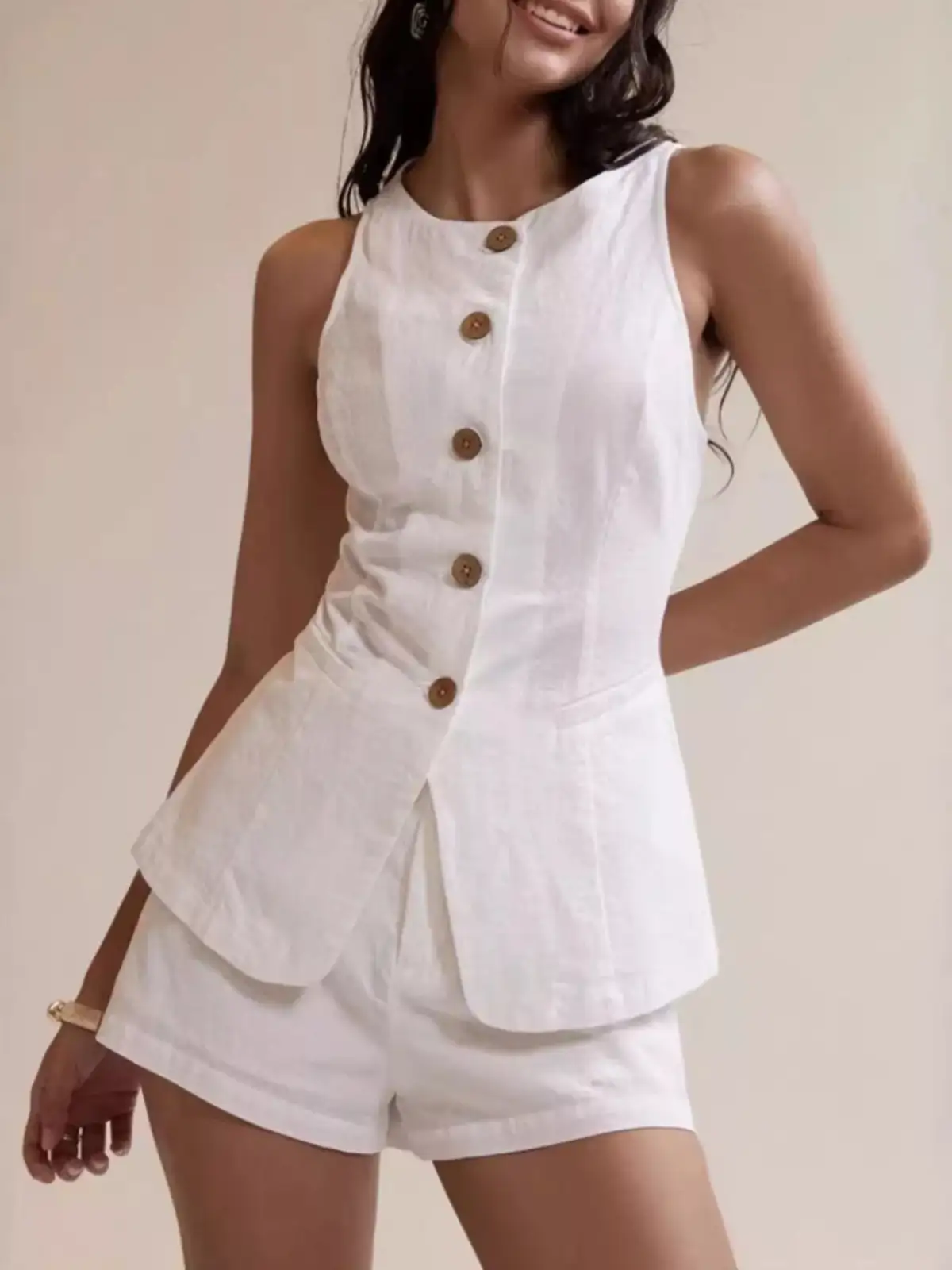 Refined Cotton Top and Shorts Matching Set
