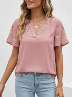 Hummingbird Nature V-Neck Women's Loose Printed Blouse