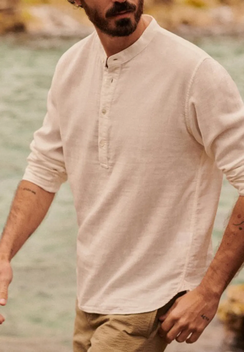Navy Blue Cotton Linen Blend Regular Fit Shirt