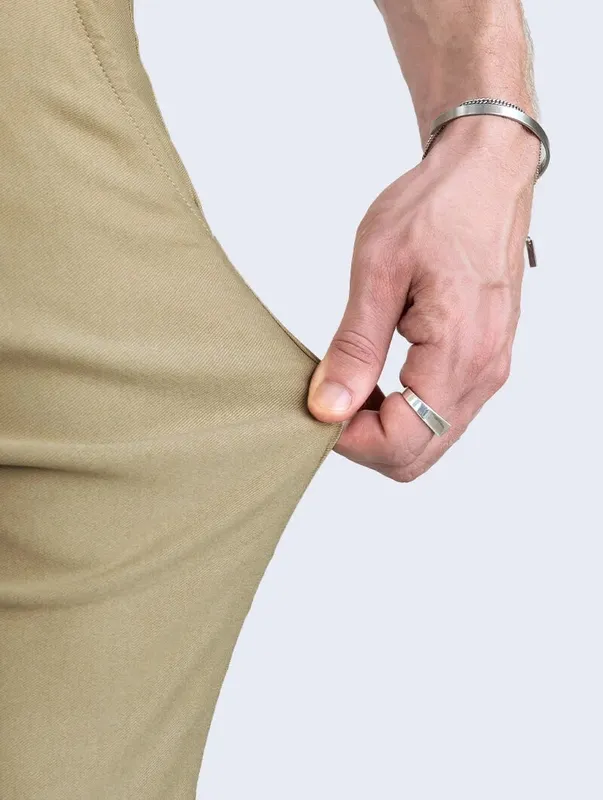 Khaki Slim Fit Stretch Pants