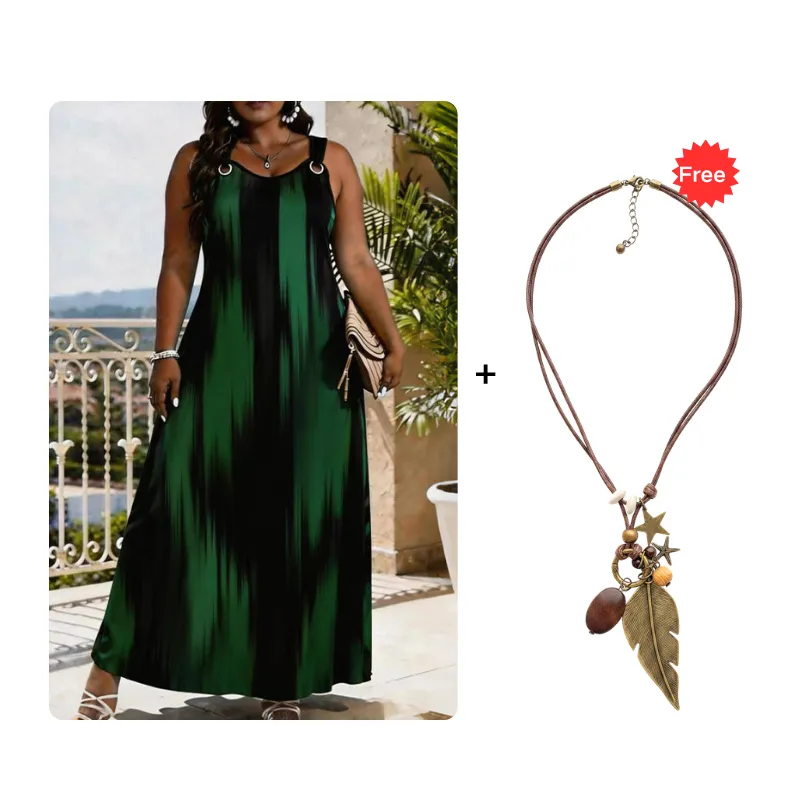 ⌛Limited-Time Offer-Women's Plus Size Sleeveless Striped Dress