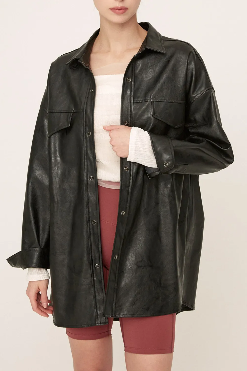 Pleather Oversized Jacket