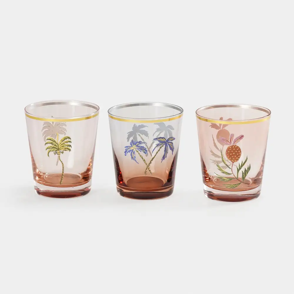 Multicolor Printed Drinking Glass Set