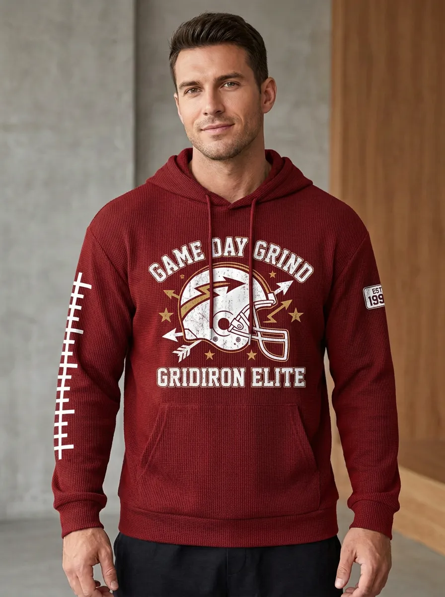 Men's Football Game Day Grind Helmet Printed Hoodie