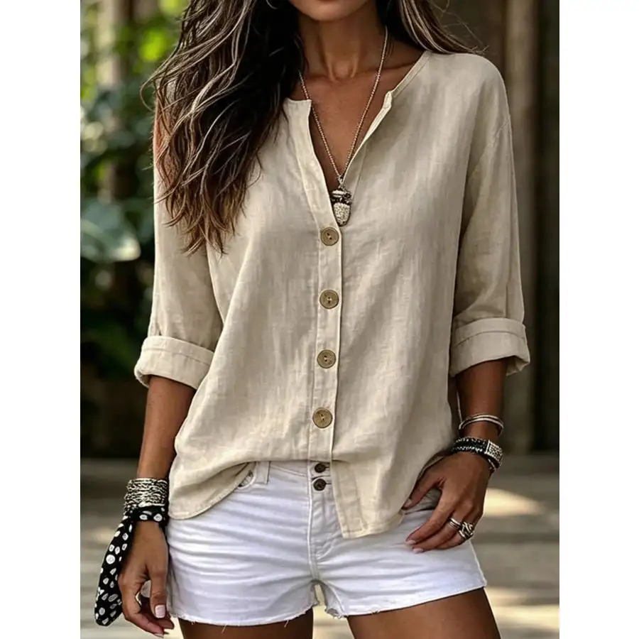 Soft Button Up Long Sleeve Shirt