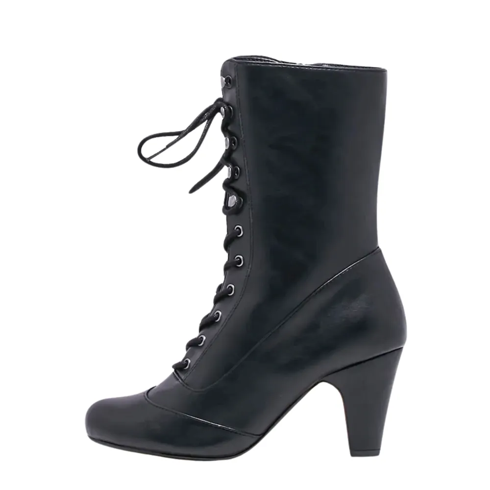 Lace Up Combat Victorian Ankle Boots