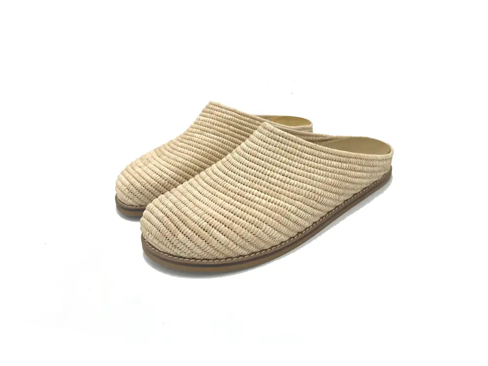 Natural Raffia Comfort Slippers