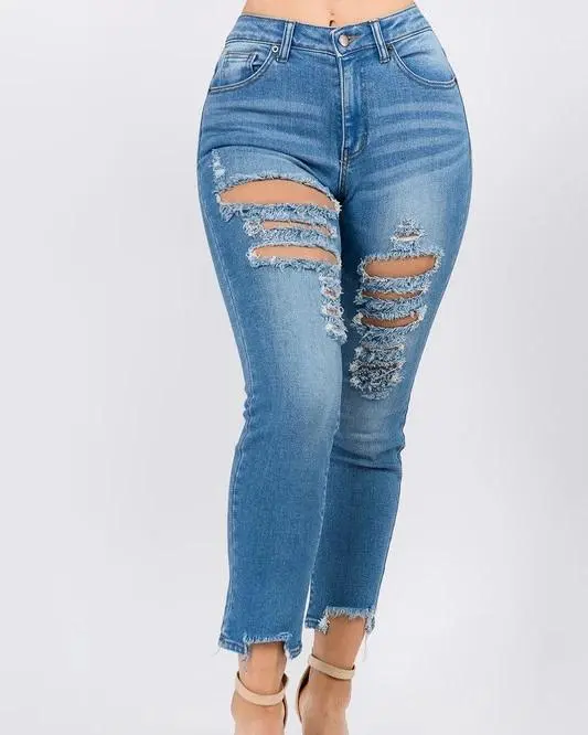High Waist Capri Jeans