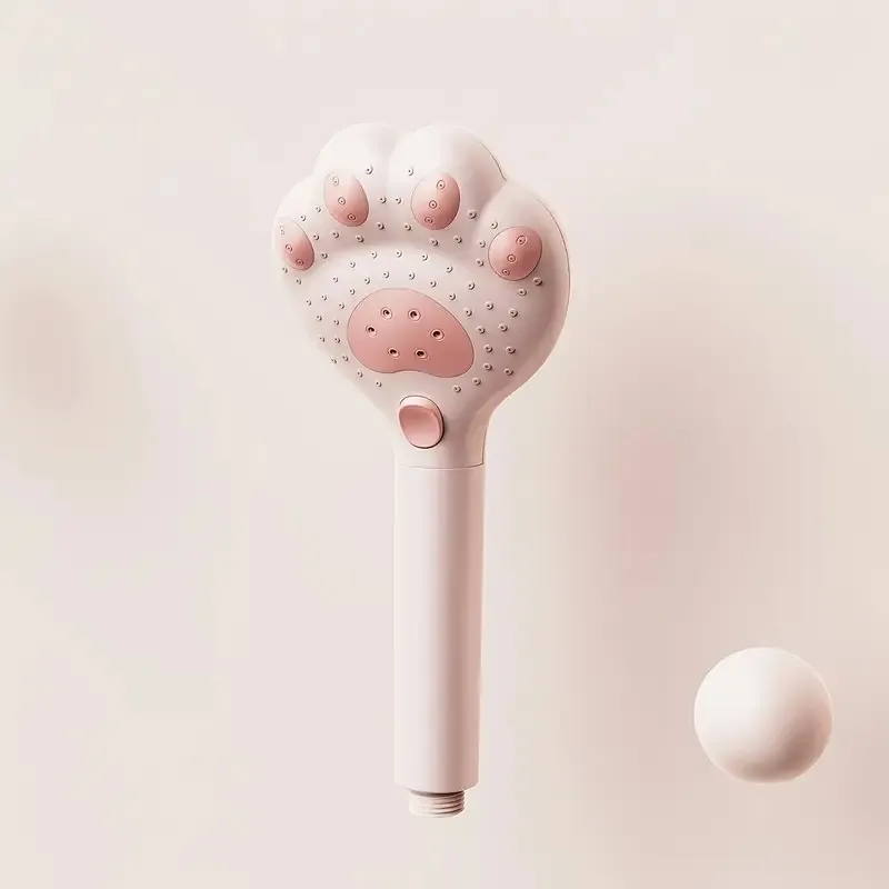 A Handheld Shower Head With A Cat Paw Design Appearance