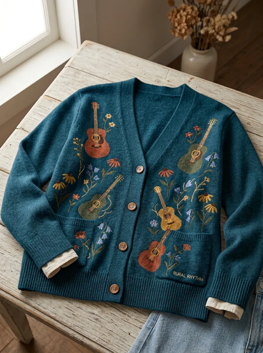 Ranch-Inspired Women's Country Music Casual Cardigan