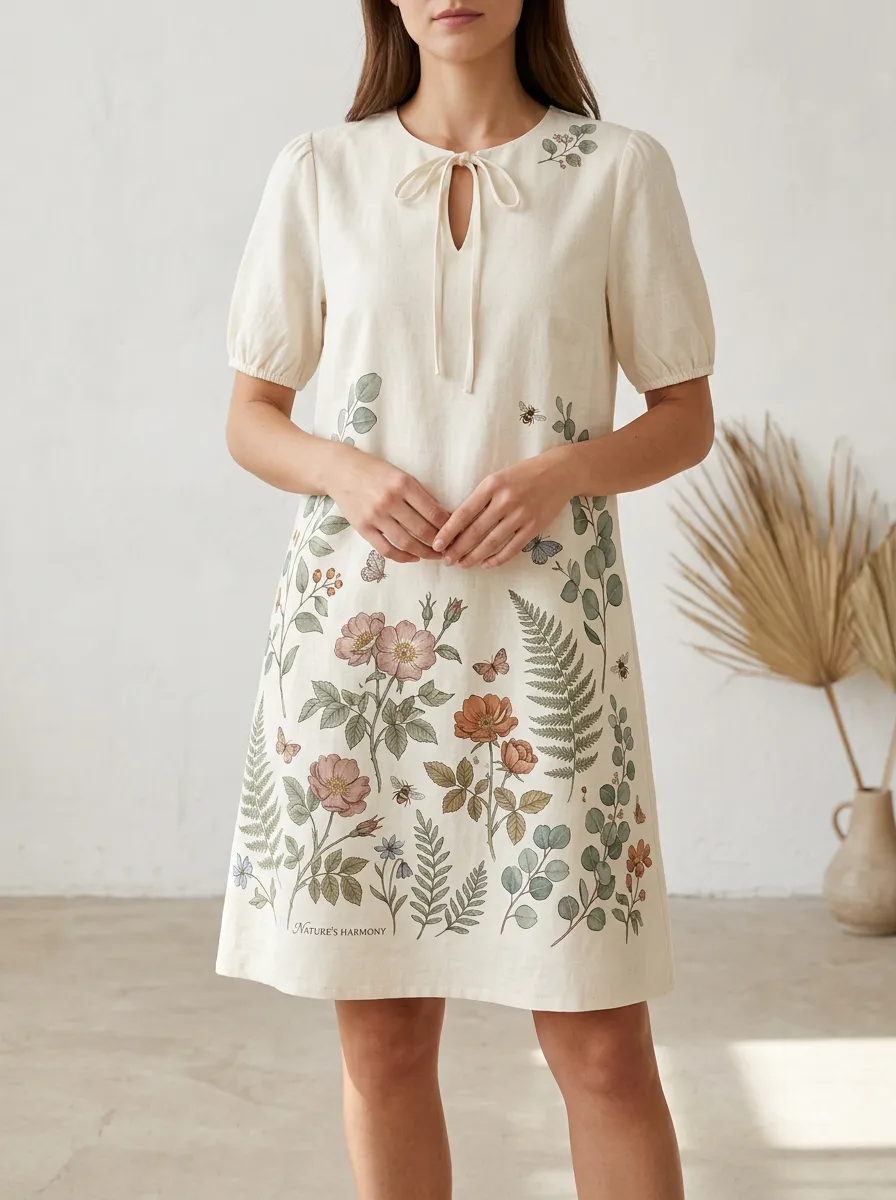 Botanical Nature Lover Floral Fern Dress