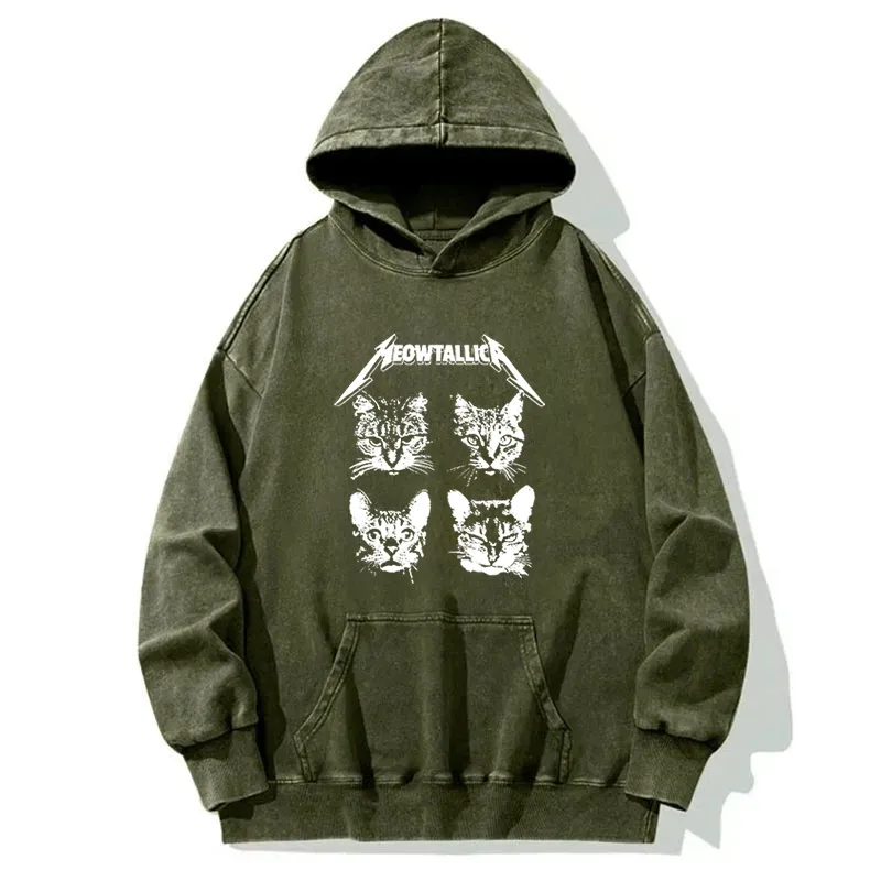Visible Cat Emotion Washed Hoodie