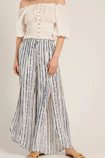 Slit Striped Pants