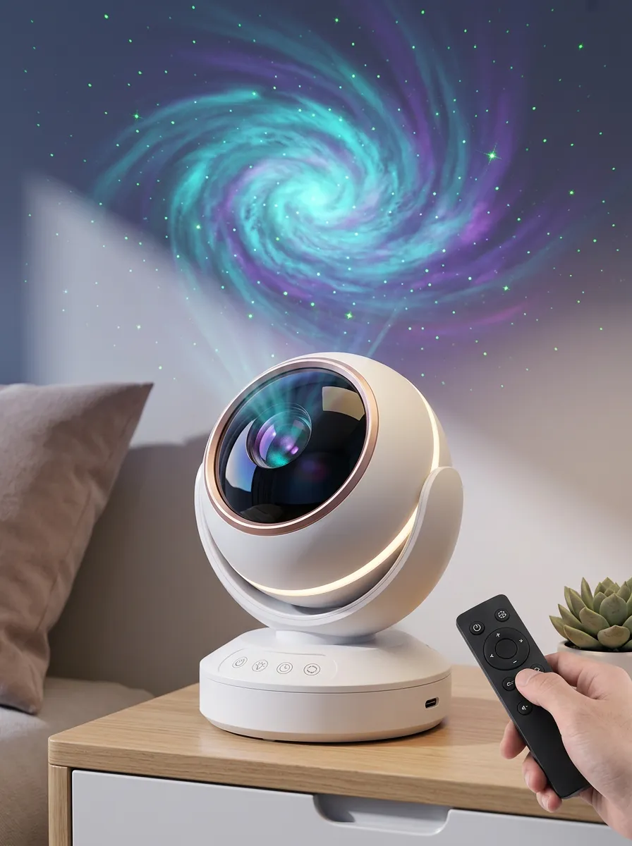 Rotating LED Galaxy Starry Sky Projector Night Light for Game Room Ambience