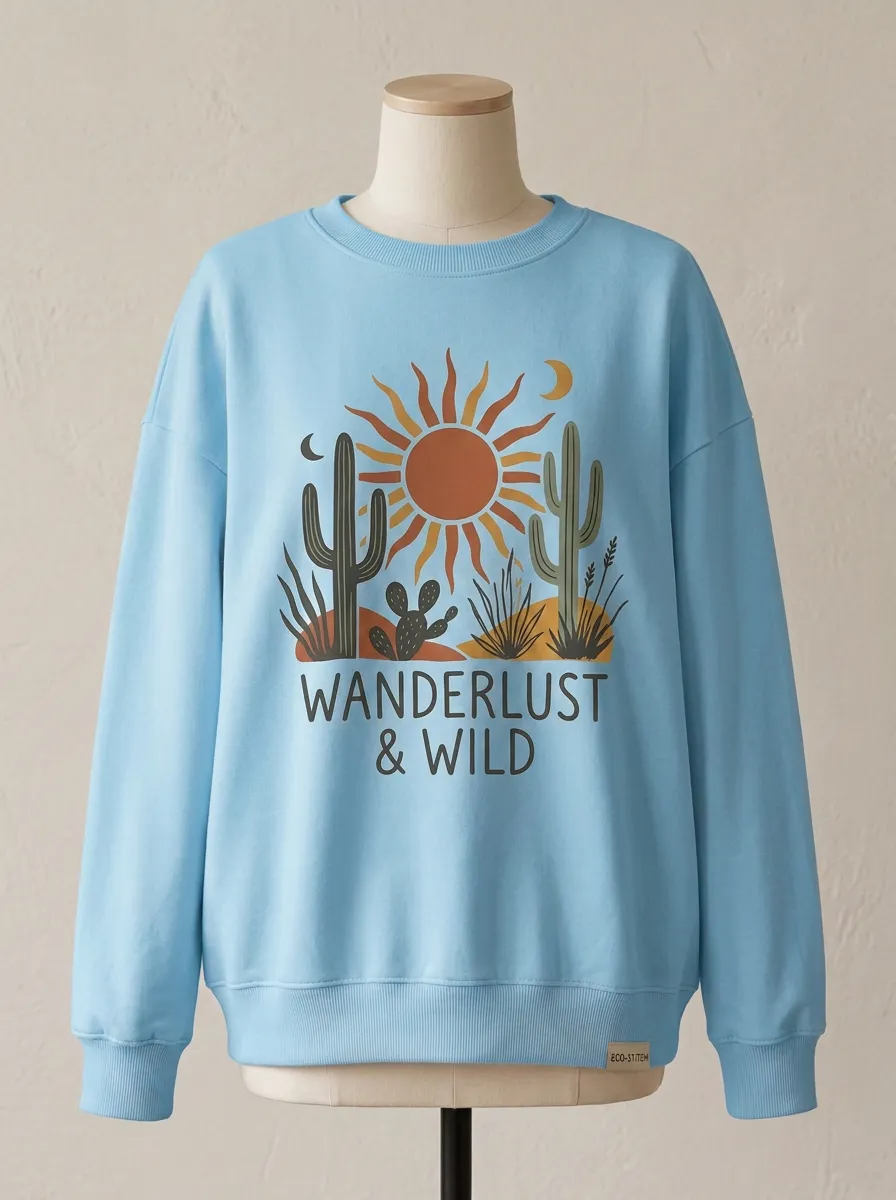 Boho Desert Wanderlust Cactus Sun Sweatshirt
