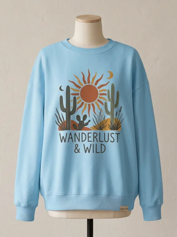 Boho Desert Wanderlust Cactus Sun Sweatshirt