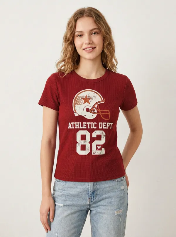 Women's Heritage Inspired Gridiron Helmet Ball Crewneck T-Shirt