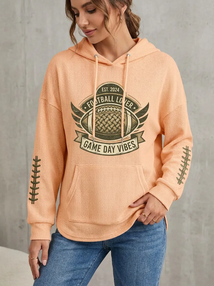 Football Graphic Casual Hoodie