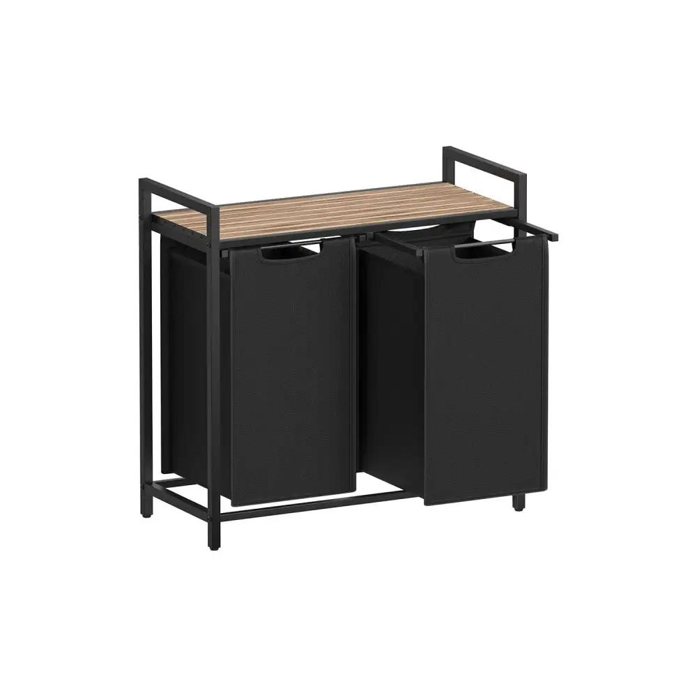 Double Compartment Shelved Divided Laundry Sorting Basket