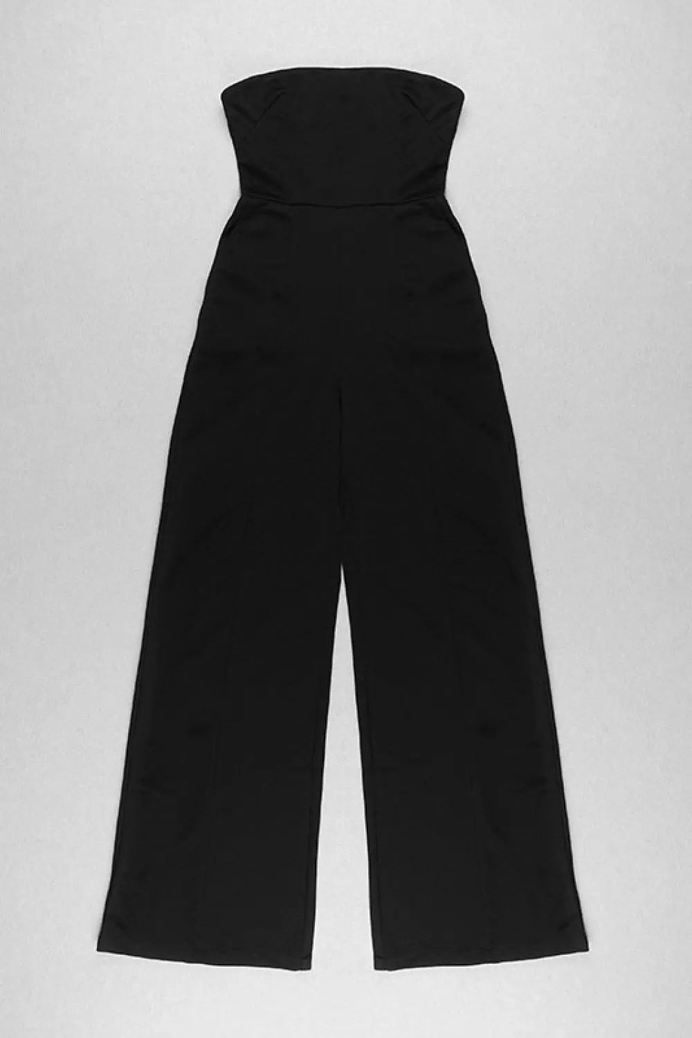Strapless High Waisted Wide Leg Jumpsuit