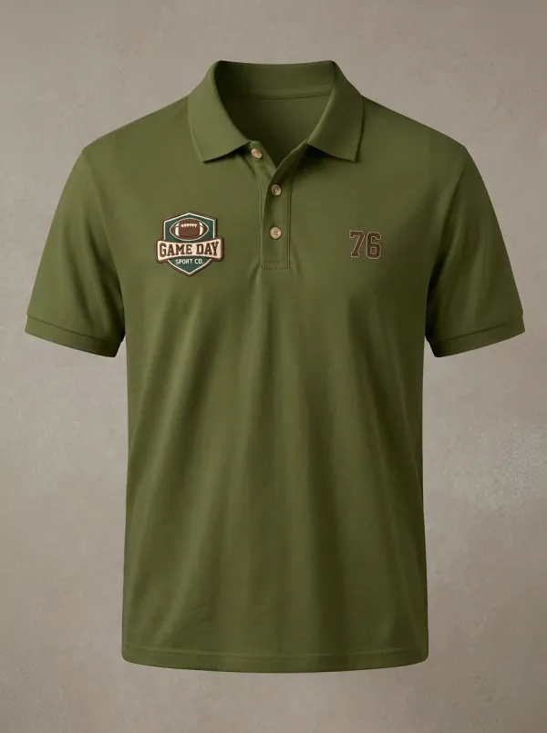 Men's American Football Game Day Printed Polo Shirt