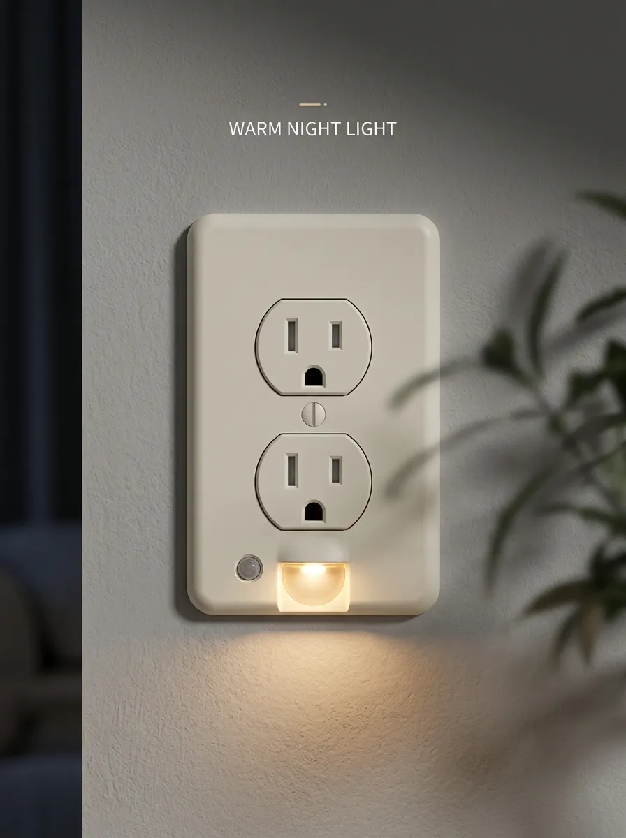 Warm Glow Sensor Printed LED Outlet Cover