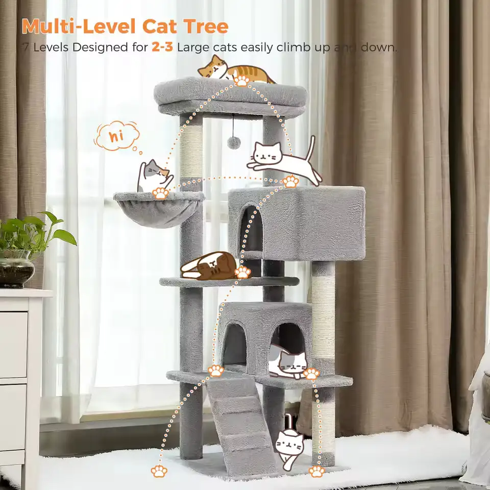 Cozy Feline Resting Structure Plush Cat Tree