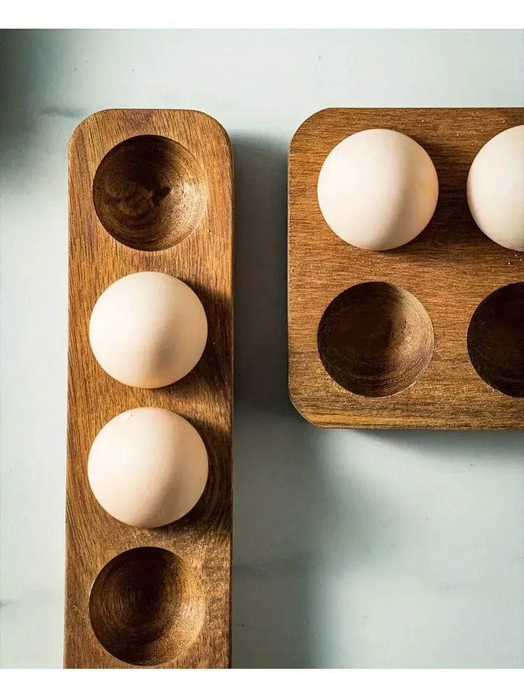 Acacia Wood Egg Storage Tray