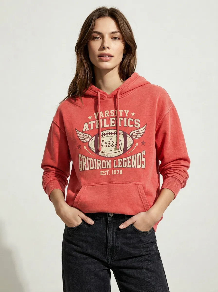 Athletics Winged Ball Football Graphic Hoodie