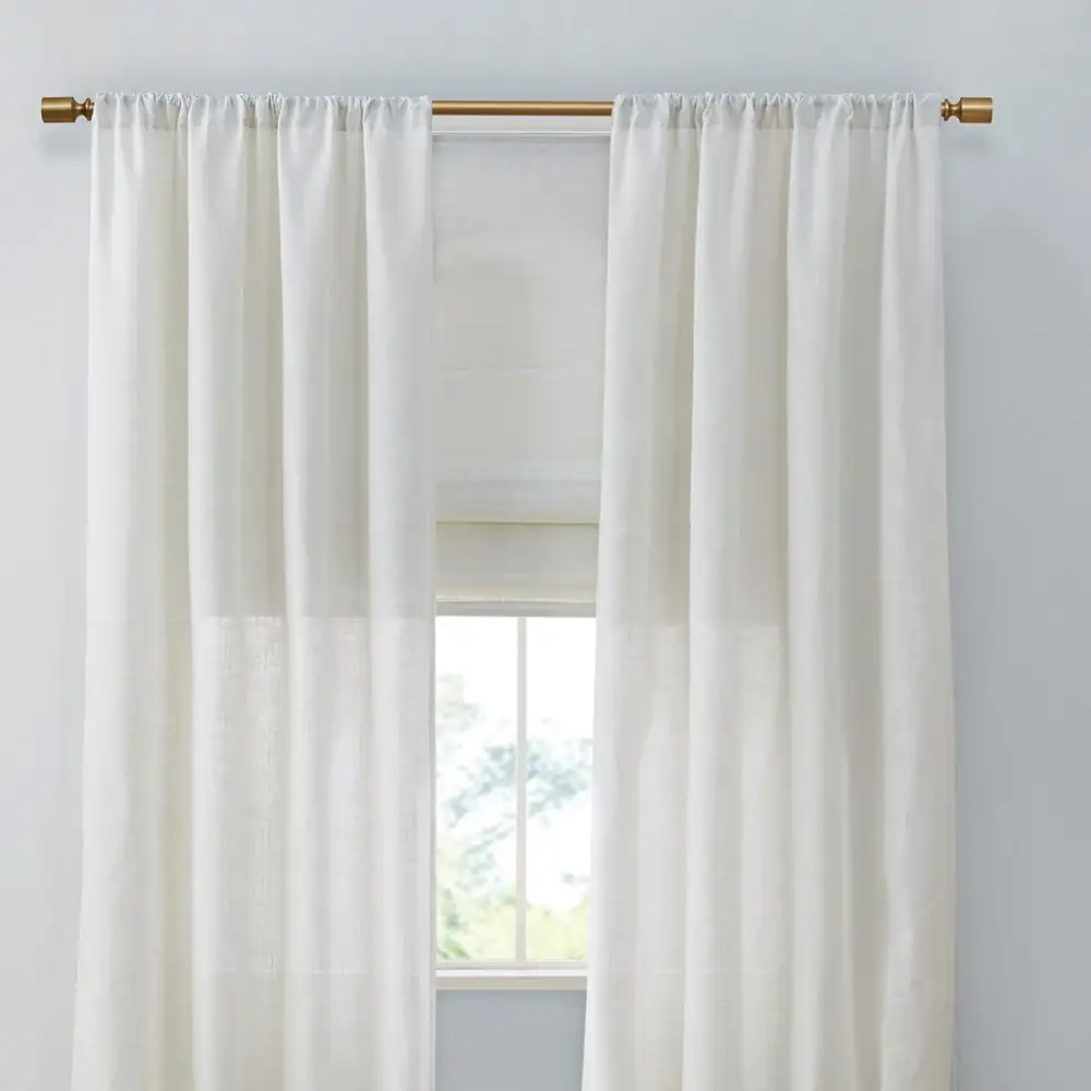 Light Filtering Linen-Blend Back-Tab Curtain Panel Pair