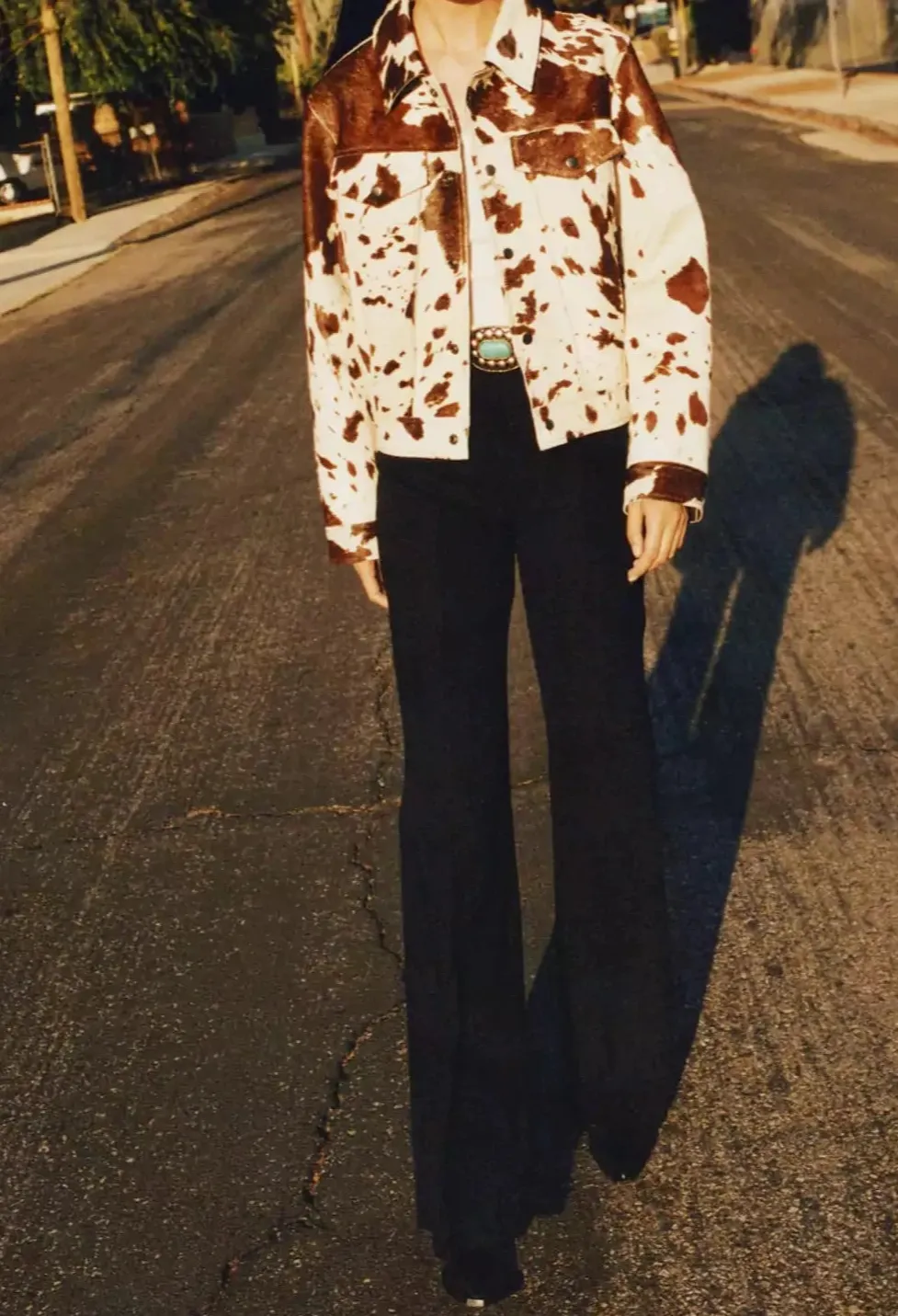 Cow-Print Faux-Fur Jacket