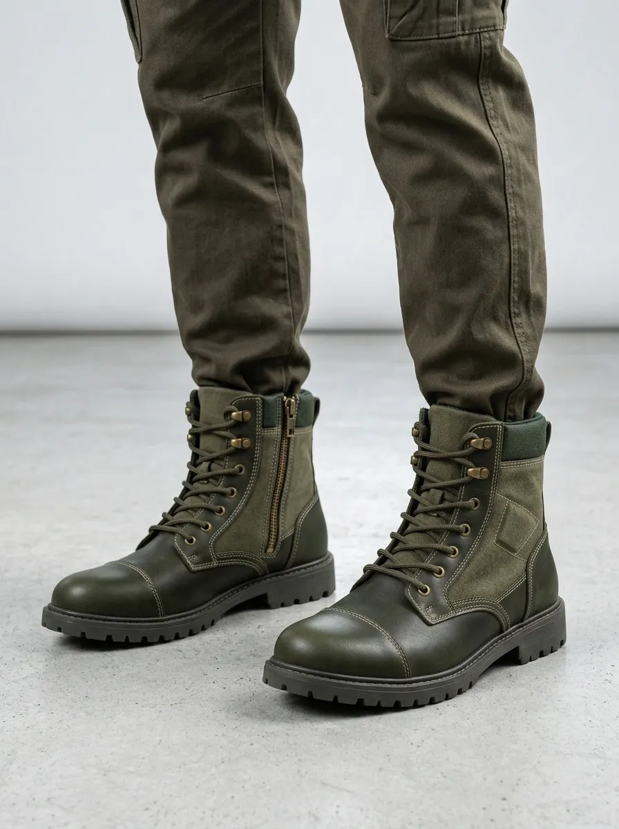 Unisex Suede Leather Side-Zip Work Boots